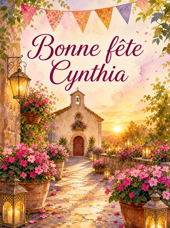Carte bonne fĂȘte Cynthia