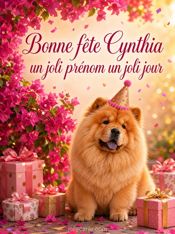 Carte bonne fĂȘte Cynthia