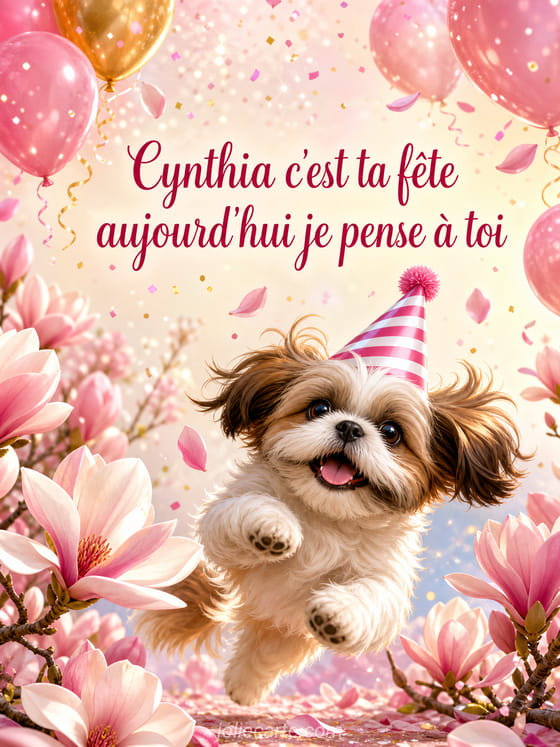 Carte bonne fĂȘte Cynthia