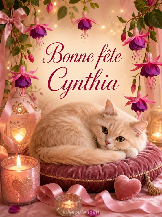Carte bonne fĂȘte Cynthia