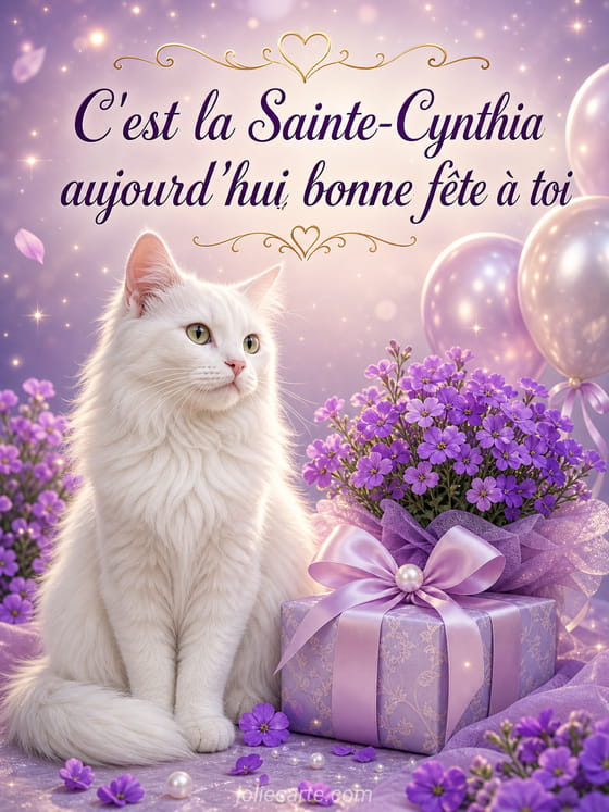 Carte bonne fĂȘte Cynthia