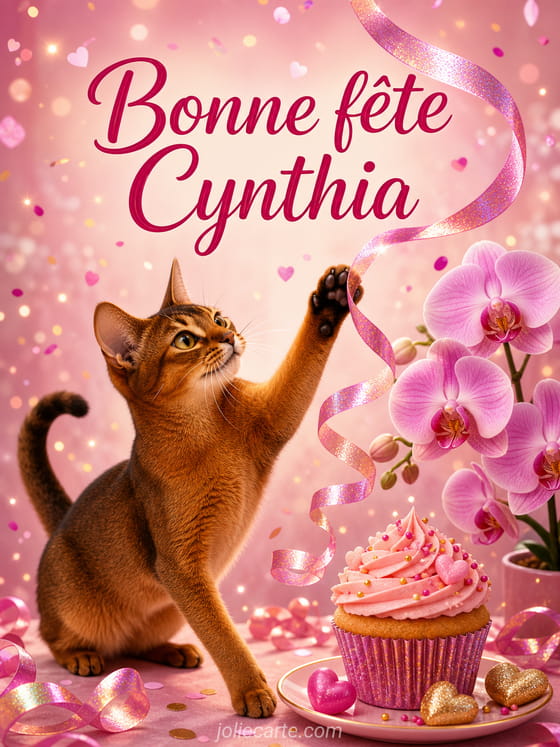 Carte bonne fĂȘte Cynthia