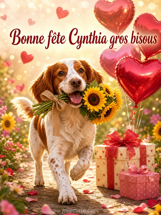 Carte bonne fĂȘte Cynthia
