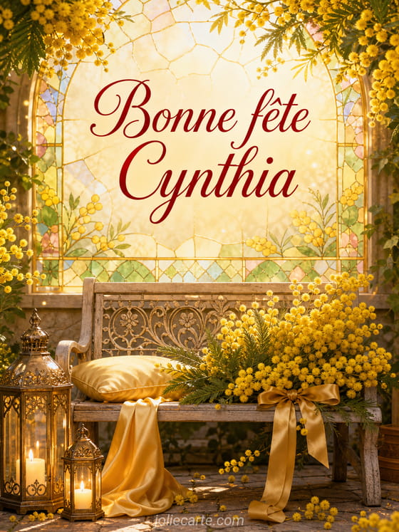 Carte bonne fĂȘte Cynthia