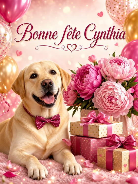 Carte bonne fĂȘte Cynthia
