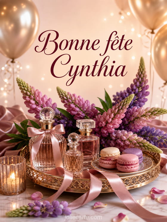 Carte bonne fĂȘte Cynthia