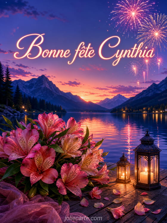 Carte bonne fĂȘte Cynthia