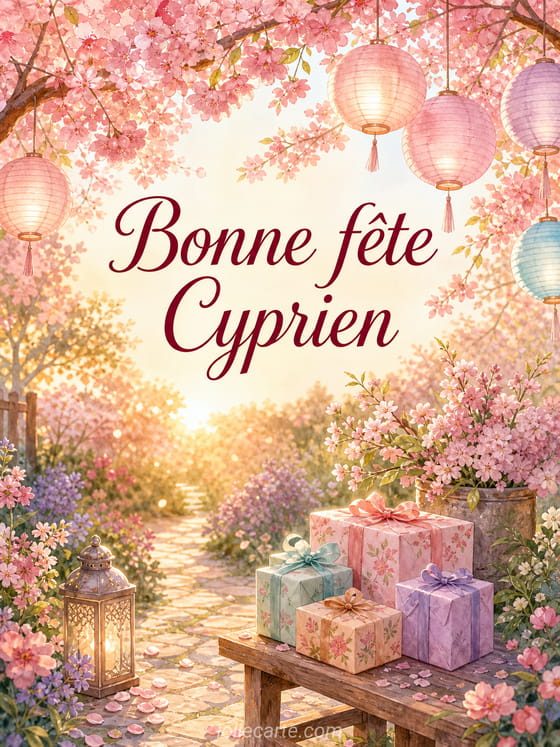 Carte bonne fĂȘte Cyprien