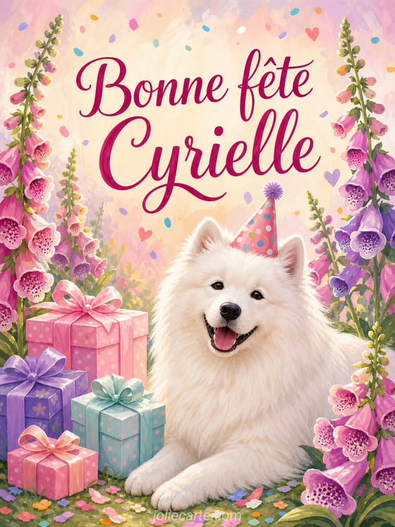 Carte bonne fĂȘte Cyrielle