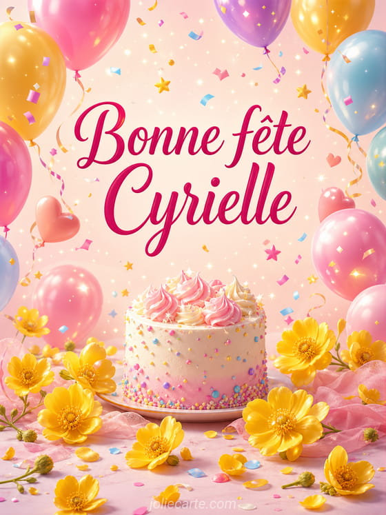 Carte bonne fĂȘte Cyrielle