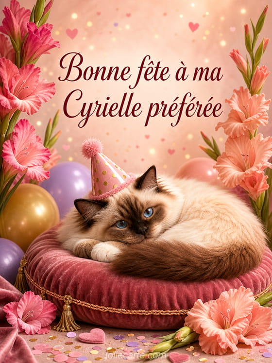 Carte bonne fĂȘte Cyrielle