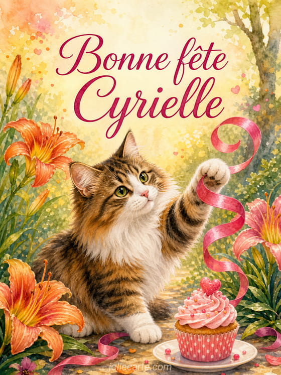 Carte bonne fĂȘte Cyrielle