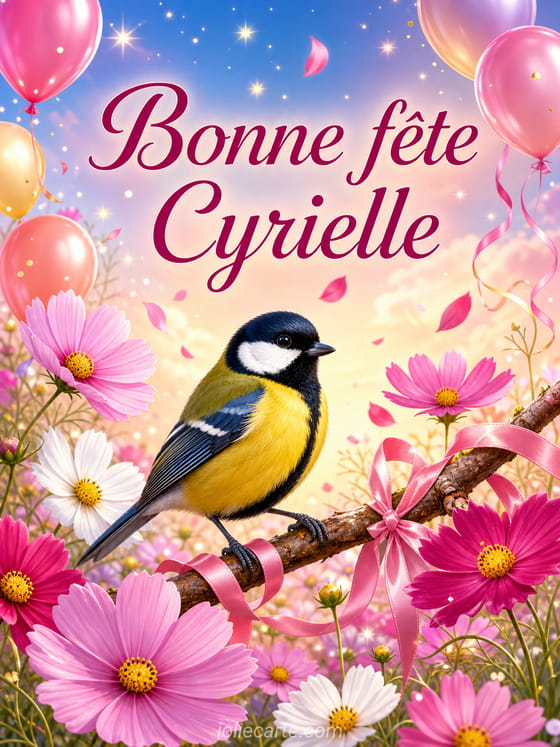 Carte bonne fĂȘte Cyrielle