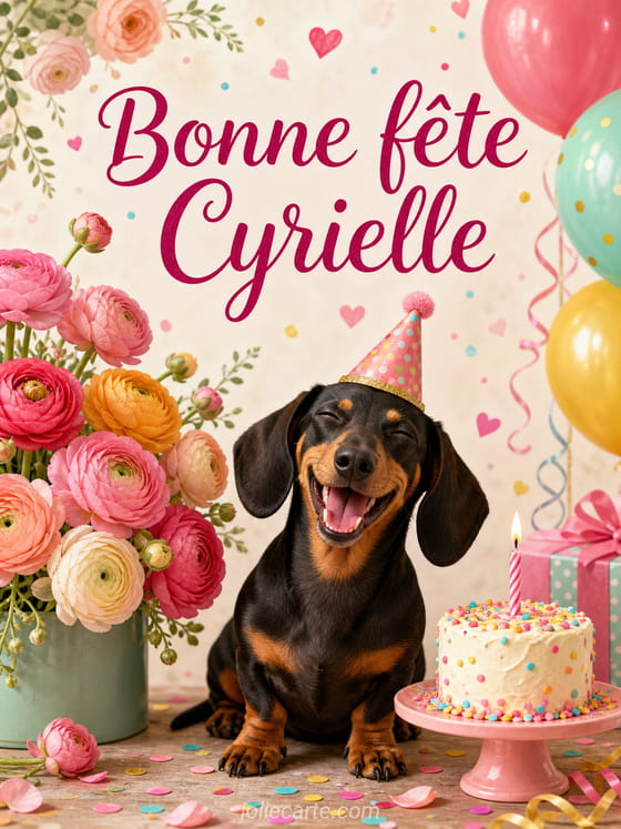 Carte bonne fĂȘte Cyrielle