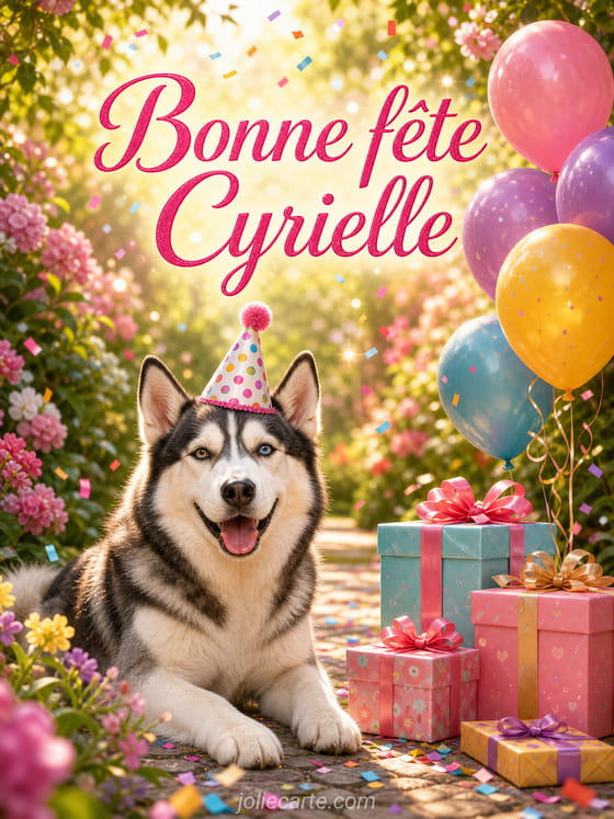 Carte bonne fĂȘte Cyrielle