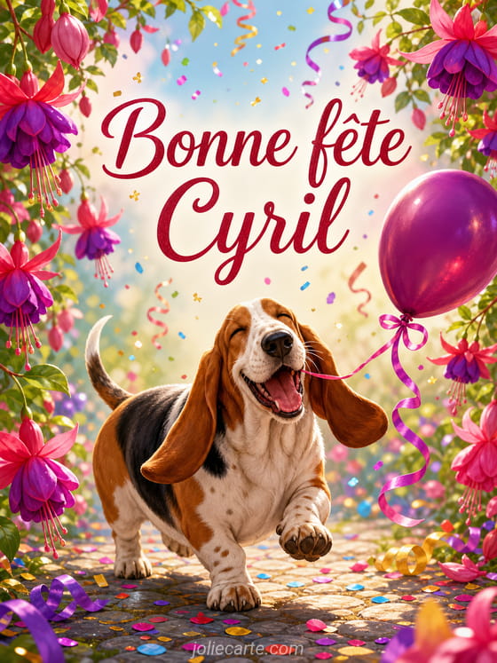 Carte bonne fête Cyril