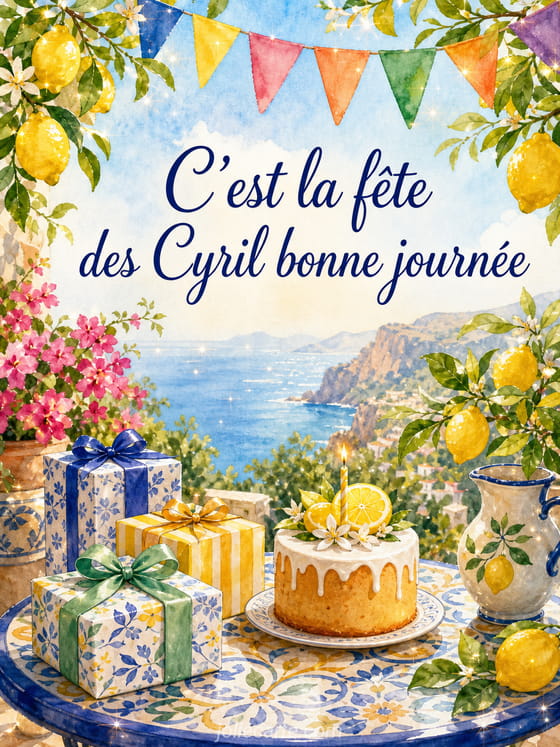 Carte bonne fête Cyril