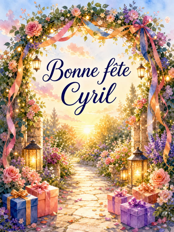 Carte bonne fête Cyril