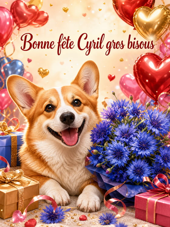 Carte bonne fête Cyril