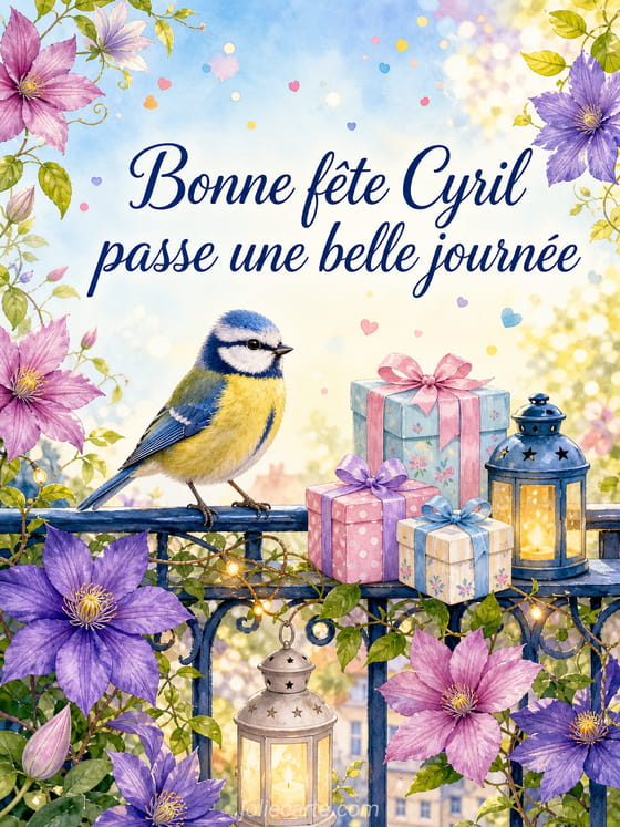 Carte bonne fête Cyril