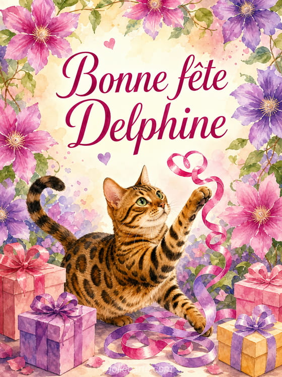 Carte bonne fête Delphine
