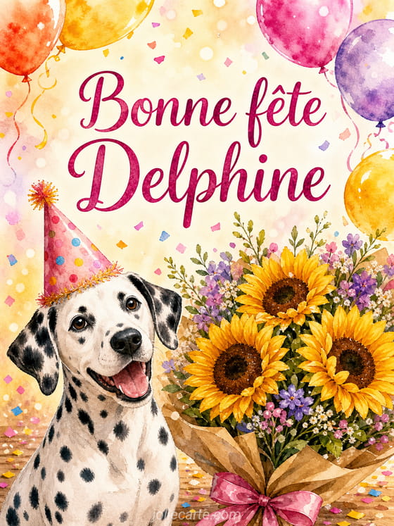 Carte bonne fête Delphine