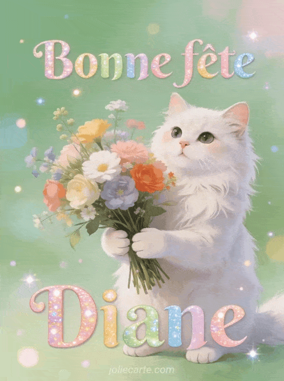 Bonne fête Diane - Bonne fete diane chat