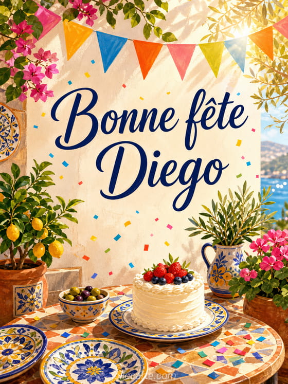 Carte bonne fête Diego