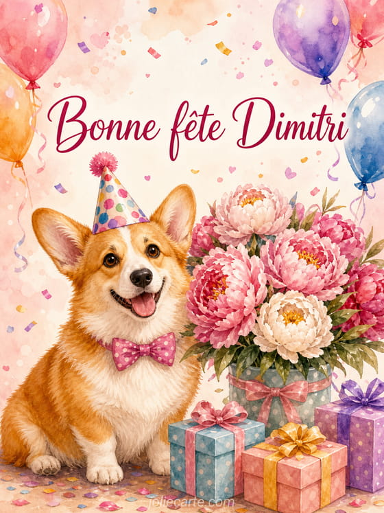 Carte bonne fête Dimitri