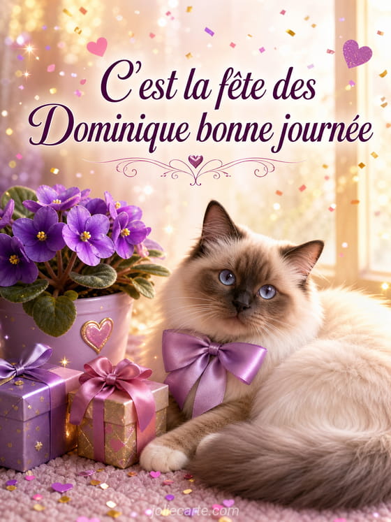 Carte bonne fête Dominique