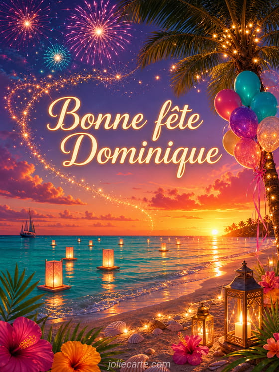 Carte bonne fête Dominique