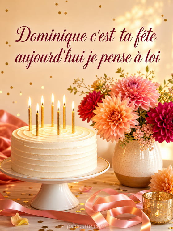 Carte bonne fête Dominique