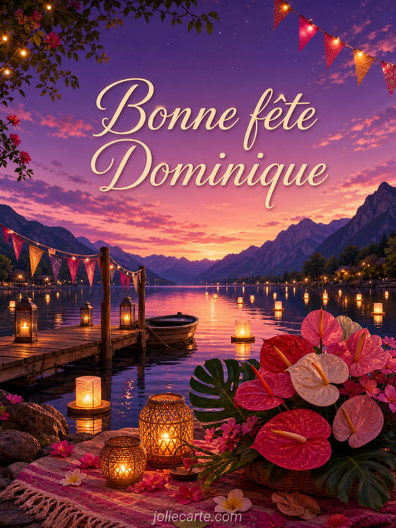 Carte bonne fête Dominique