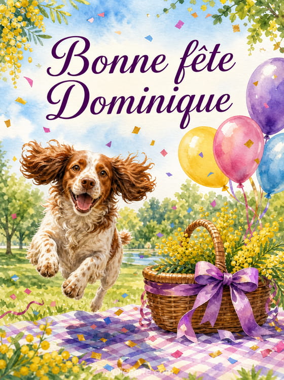 Carte bonne fête Dominique