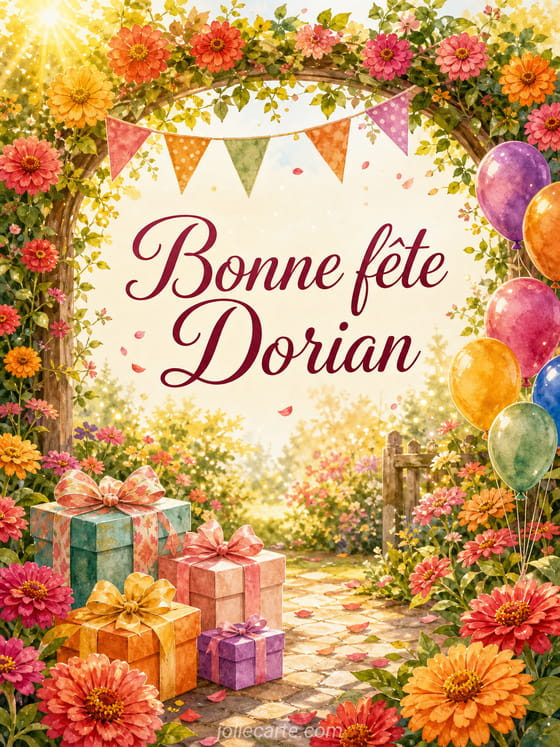 Carte bonne fĂȘte Dorian
