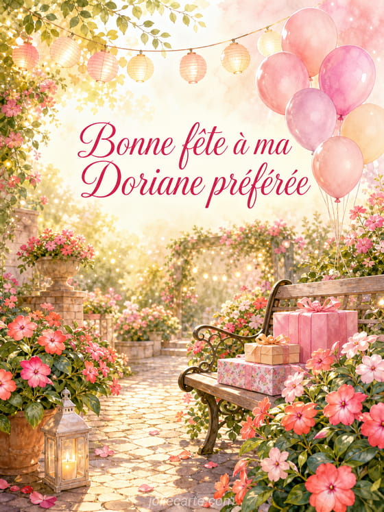 Carte bonne fĂȘte Doriane