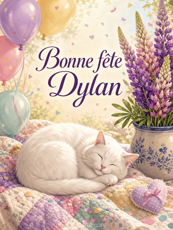 Carte bonne fête Dylan