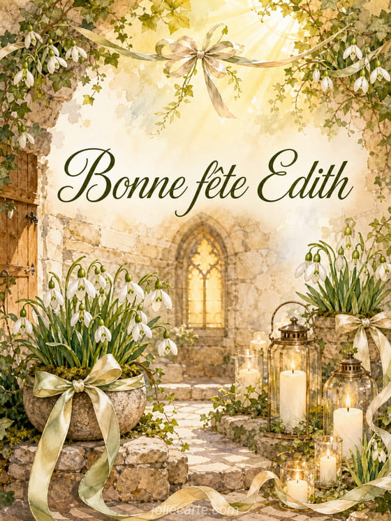 Carte bonne fête Edith