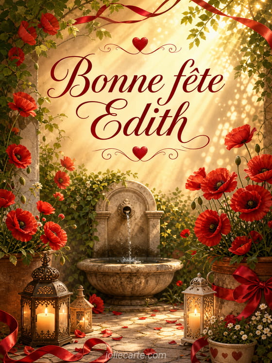 Carte bonne fête Edith