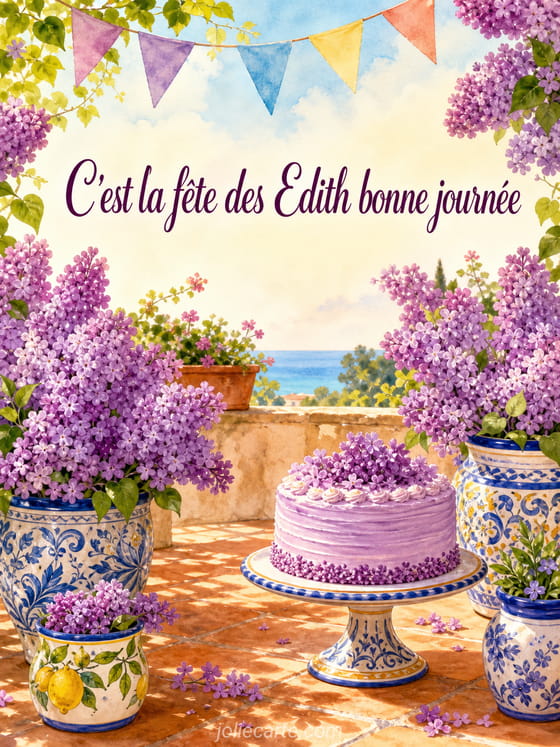 Carte bonne fête Edith