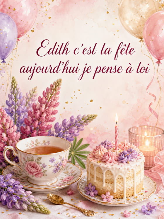Carte bonne fête Edith