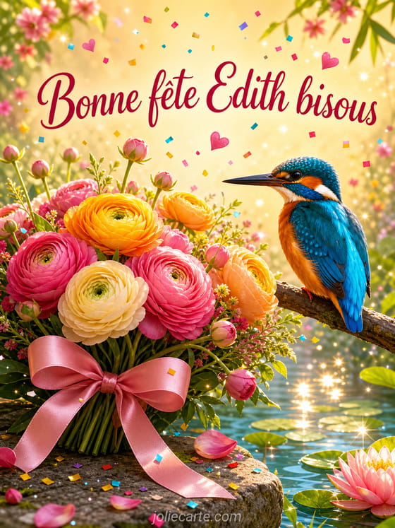 Carte bonne fête Edith