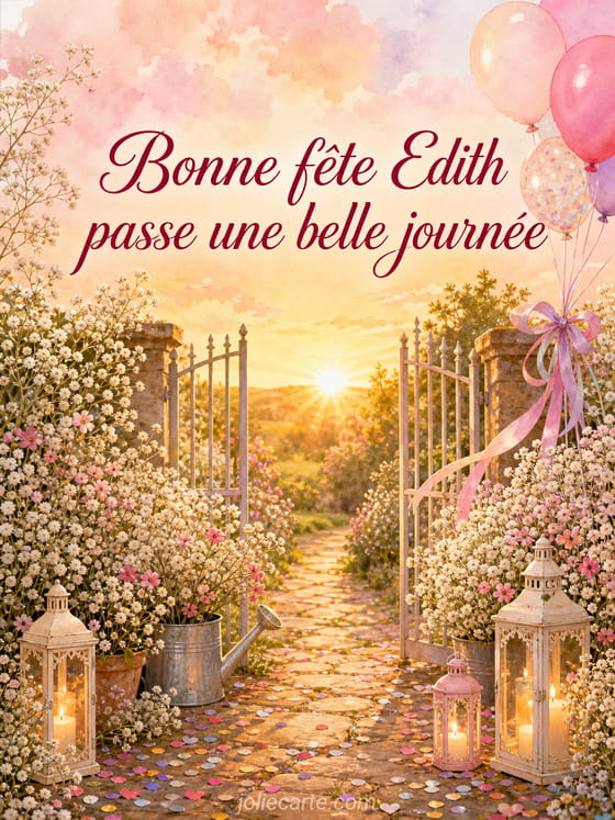 Carte bonne fête Edith
