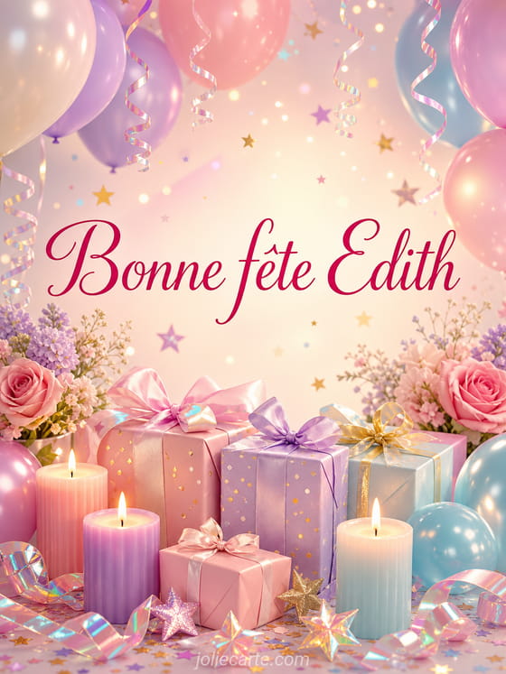 Carte bonne fête Edith