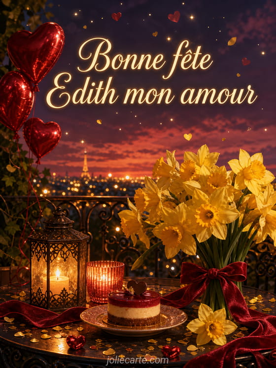 Carte bonne fête Edith