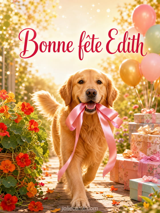 Carte bonne fête Edith
