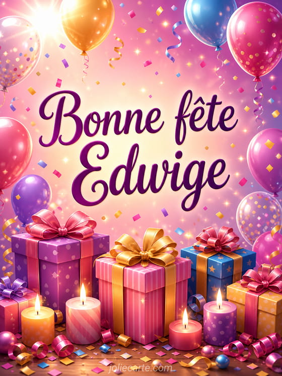 Carte bonne fĂȘte Edwige