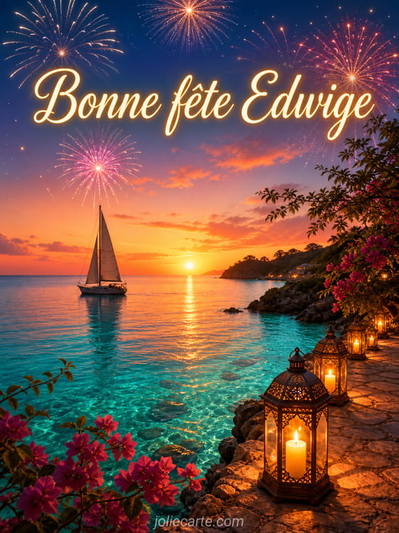 Carte bonne fĂȘte Edwige