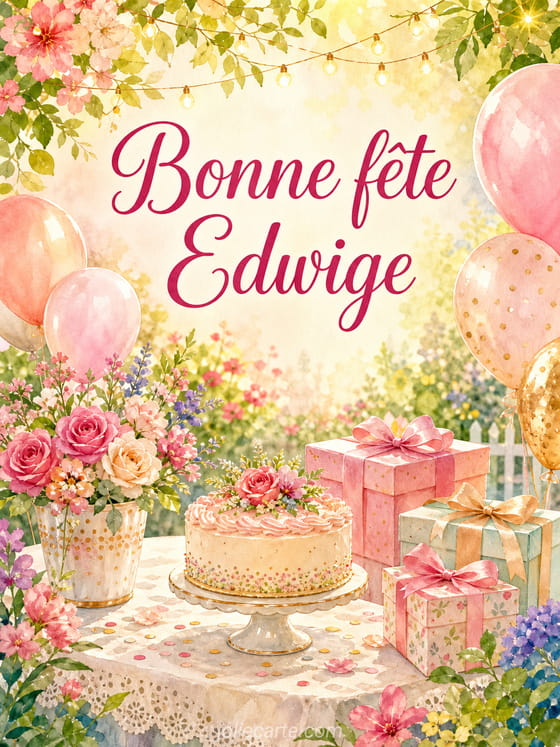 Carte bonne fĂȘte Edwige