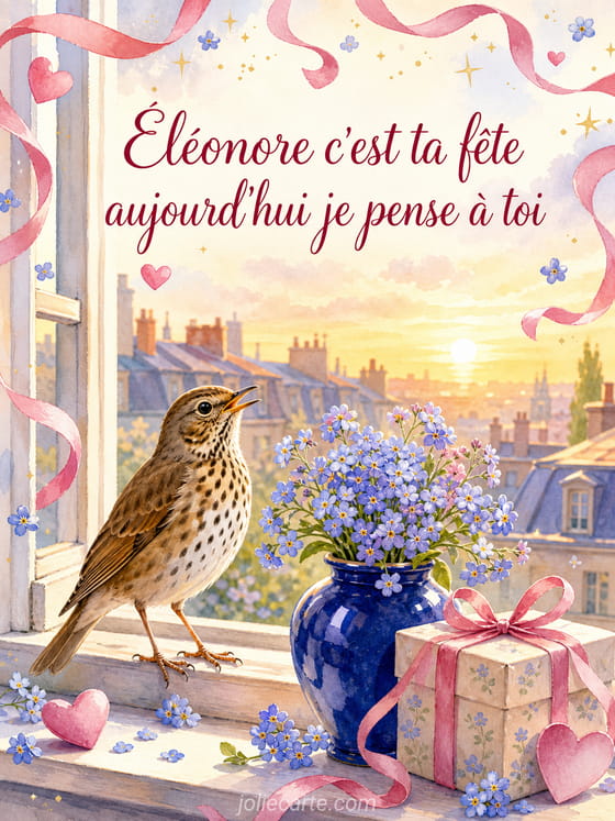 Carte bonne fête Éléonore